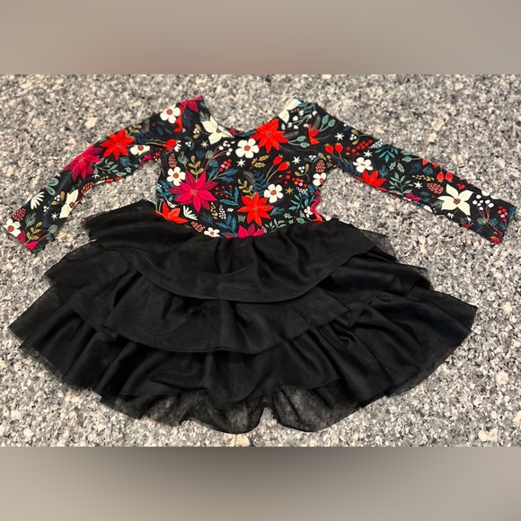 Little Sleepies Other - Little Sleepies Berry Merry long sleeve flutter dress